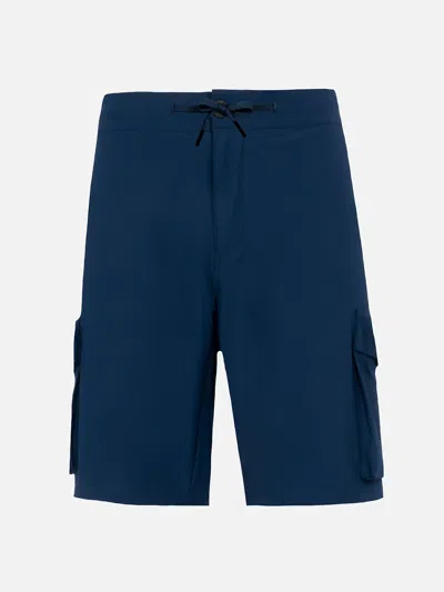 Mc2 Saint Barth Logo-embroidered Cargo Shorts In Blue