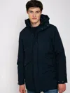 Mc2 Saint Barth Hooded Windbreaker With Sherpa Lining In Blue