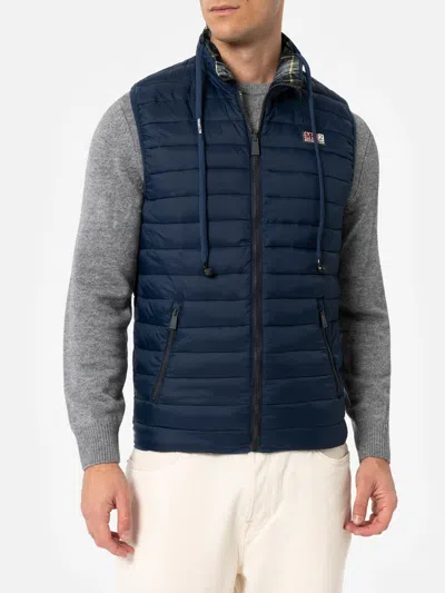Mc2 Saint Barth Man Navy Blue Padded Vest Aspen