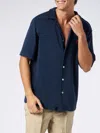 Mc2 Saint Barth Man Navy Blue Terry Shirt Riviera In Blue