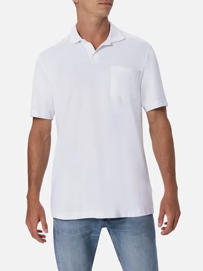 Mc2 Saint Barth Man Off-white Technical Piquet Polo Shirt Camber