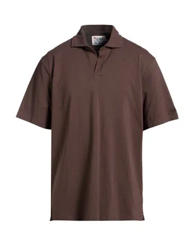 Mc2 Saint Barth Man Polo Shirt Brown Size Xxl Cotton