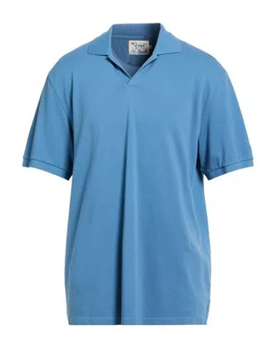 Mc2 Saint Barth Man Polo Shirt Light Blue Size Xxl Cotton, Elastane