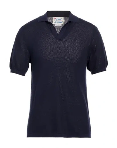 Mc2 Saint Barth Man Polo Shirt Midnight Blue Size Xl Cotton