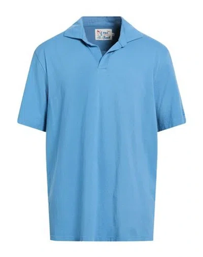 Mc2 Saint Barth Man Polo Shirt Slate Blue Size 4xl Cotton