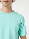 Mc2 Saint Barth Man Sage Green Cotton Jersey T-shirt Dover With St. Barth Embroidery In Green