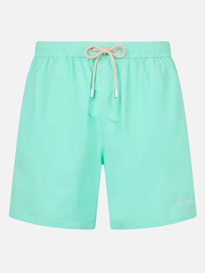 Mc2 Saint Barth Man Sage Green Mid-length Swim Shorts Patmos