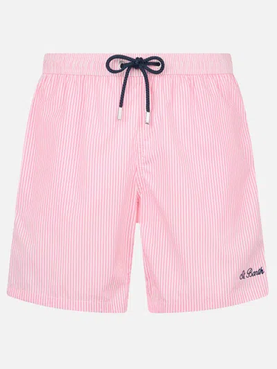 MC2 SAINT BARTH MAN SEERSUCKER STRIPED SWIM SHORTS PATMOS