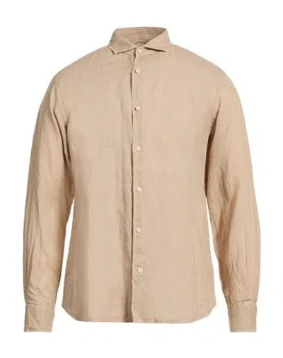 Mc2 Saint Barth Man Shirt Beige Size M Linen In Pink