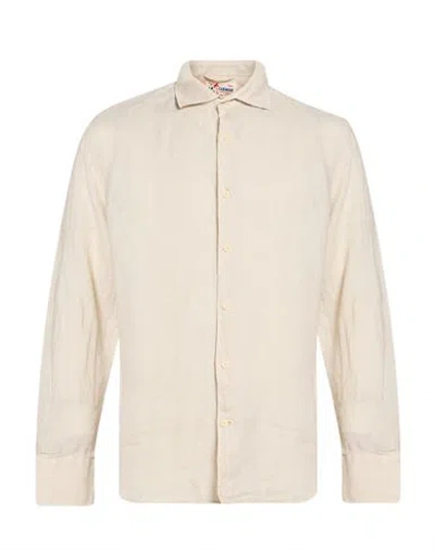 Mc2 Saint Barth Man Shirt Beige Size Xl Linen In Multi