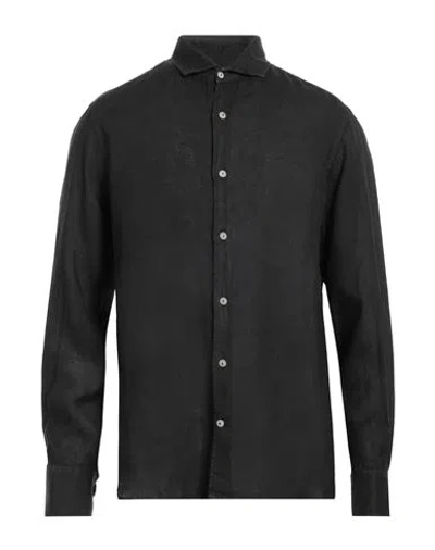 Mc2 Saint Barth Man Shirt Black Size L Linen