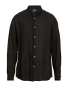 Mc2 Saint Barth Man Shirt Black Size Xxl Linen