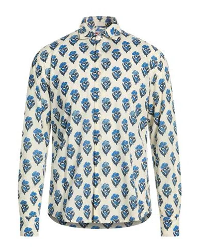 Mc2 Saint Barth Man Shirt Cream Size M Cotton In Multi