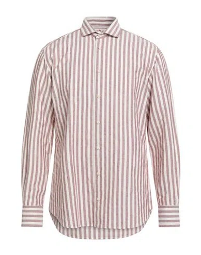 Mc2 Saint Barth Man Shirt Garnet Size L Cotton In Multi