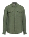 Mc2 Saint Barth Man Shirt Military Green Size L Linen
