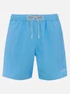 Mc2 Saint Barth Man Sky Blue Mid-length Swim Shorts Patmos In Sky