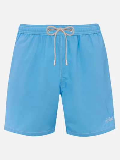 Mc2 Saint Barth Man Sky Blue Mid-length Swim Shorts Patmos