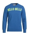 Mc2 Saint Barth Man Sweater Blue Size L Wool, Viscose, Polyamide, Cashmere, Acrylic