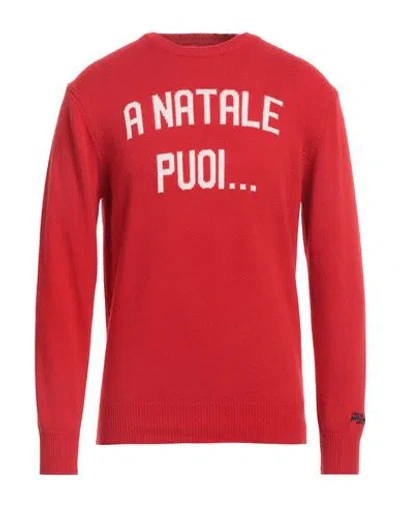 Mc2 Saint Barth Man Sweater Red Size L Wool, Viscose, Cashmere, Polyamide