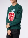 Mc2 Saint Barth Man Sweater With New York Apple Print In Green