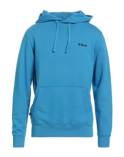 Mc2 Saint Barth Man Sweatshirt Azure Size M Cotton, Polyester