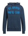 Mc2 Saint Barth Man Sweatshirt Slate Blue Size Xl Cotton