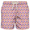 Mc2 Saint Barth Man Swim Shorts Avocado Toast Print In Pink