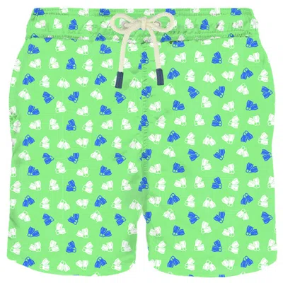 Mc2 Saint Barth Man Swim Shorts Fins Micro Print
