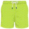 Mc2 Saint Barth Man Swim Shorts Jelly Fish Fluo Print In Yellow