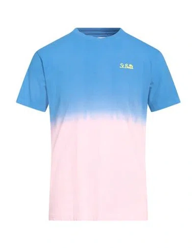 Mc2 Saint Barth Man T-shirt Azure Size S Cotton In Blue