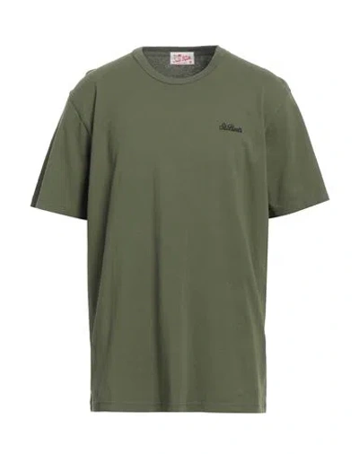 Mc2 Saint Barth Man T-shirt Military Green Size Xl Cotton