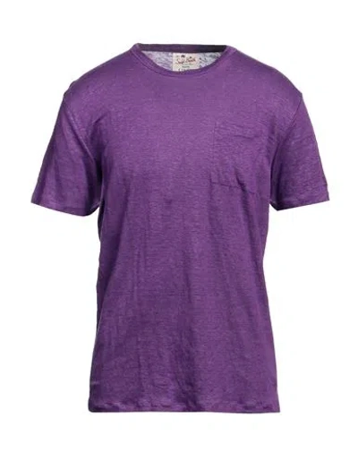 Mc2 Saint Barth Man T-shirt Purple Size L Linen
