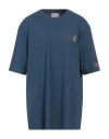 Mc2 Saint Barth Man T-shirt Slate Blue Size M Organic Cotton In Blue