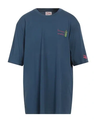 Mc2 Saint Barth Man T-shirt Slate Blue Size M Organic Cotton