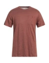 Mc2 Saint Barth Man T-shirt Tan Size M Linen In Brown