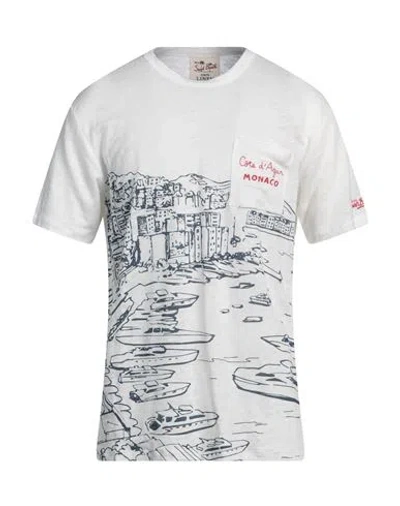 Mc2 Saint Barth Man T-shirt White Size L Linen