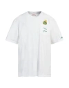Mc2 Saint Barth Golden Power Cotton T-shirt In White