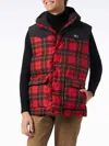 Mc2 Saint Barth Man Tartan Down Vest In Red