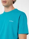 Mc2 Saint Barth Man Teal Cotton Jersey T-shirt Dover With St. Barth Embroidery In Green