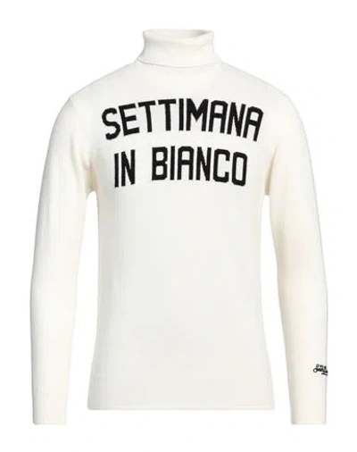 Mc2 Saint Barth Man Turtleneck Off White Size L Wool, Viscose, Cashmere, Polyamide