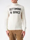 Mc2 Saint Barth Wool And Cashmere Blend Turtleneck Sweater Settimana In Bianco In White