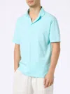 MC2 SAINT BARTH MAN WATER GREEN COTTON JERSEY POLO SHIRT BRIGHTON