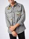 Mc2 Saint Barth Multi-patch Button-down Shirt Jacket In Grey
