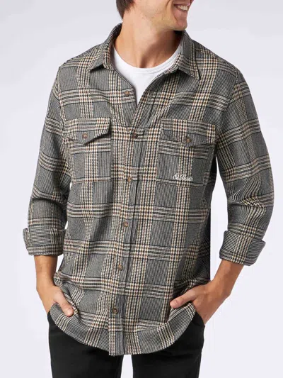 Mc2 Saint Barth Man Wooly Shirt With Prince Of Wales Pattern In Blue
