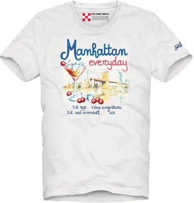Mc2 Saint Barth Manhattan Everyday Printed Man T-shirt In White