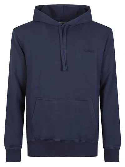 Mc2 Saint Barth Drawstring Embroidered Hoodie In Blue