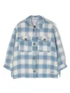 Mc2 Saint Barth Marceline Fringed-detail Check-print Shirt Jacket In Blue