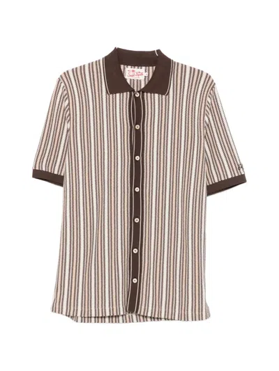 Mc2 Saint Barth Marettimo Striped Knit Polo Shirt In Multi