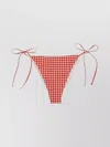 Mc2 Saint Barth Marianne Gingham Triangle Bikini Bottom In Brown