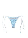 Mc2 Saint Barth Marielle Animal-print Side-tie Bikini Bottoms In Blue